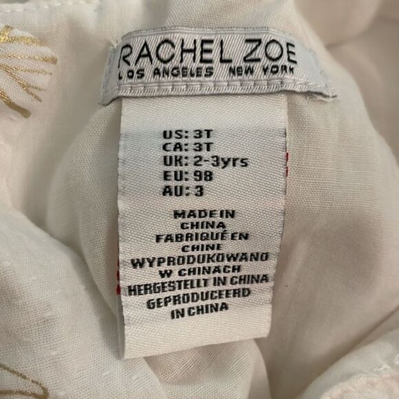 Rachel Zoe Butterfly Dress Girls Size 3T White Gold Flutter Sleeve - Picture 2 of 9